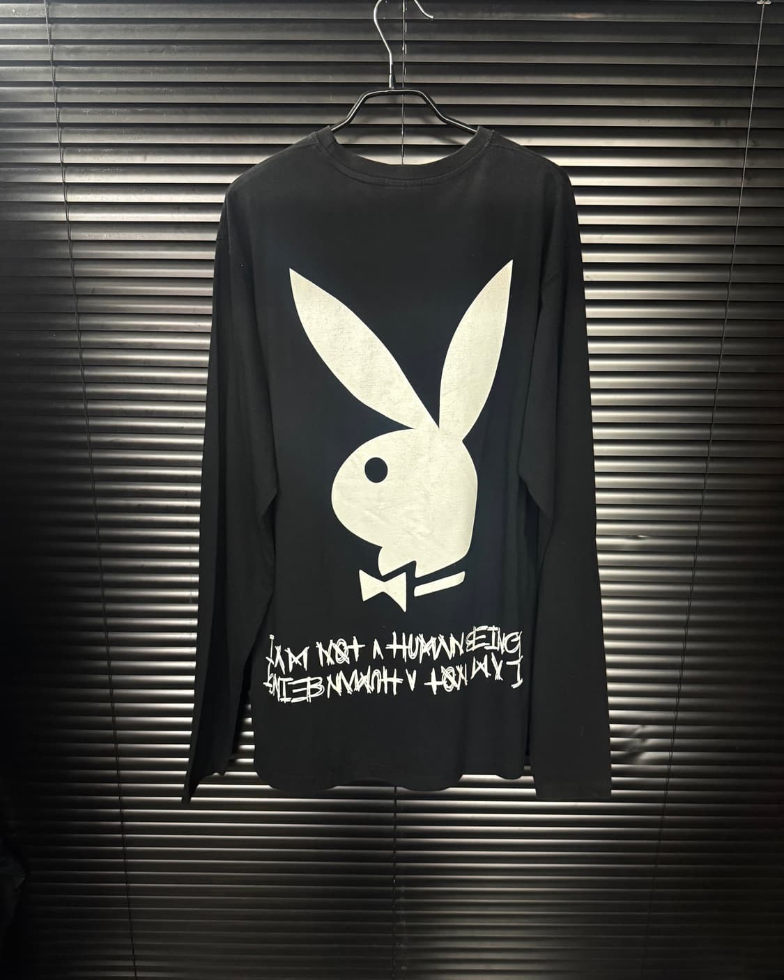 아임낫어휴먼비잉 긴팔 티셔츠 롱슬리브리스 토끼 플레이보이 L 100 블랙 상품이미지4