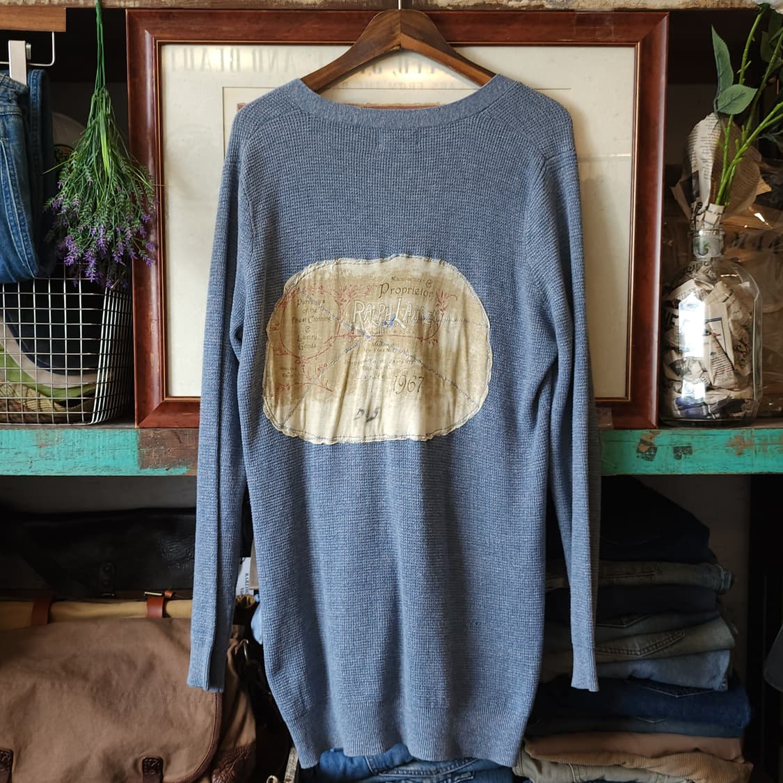 폴로 데님앤서플라이 패치워크 인디고 가디건 M 상품이미지3