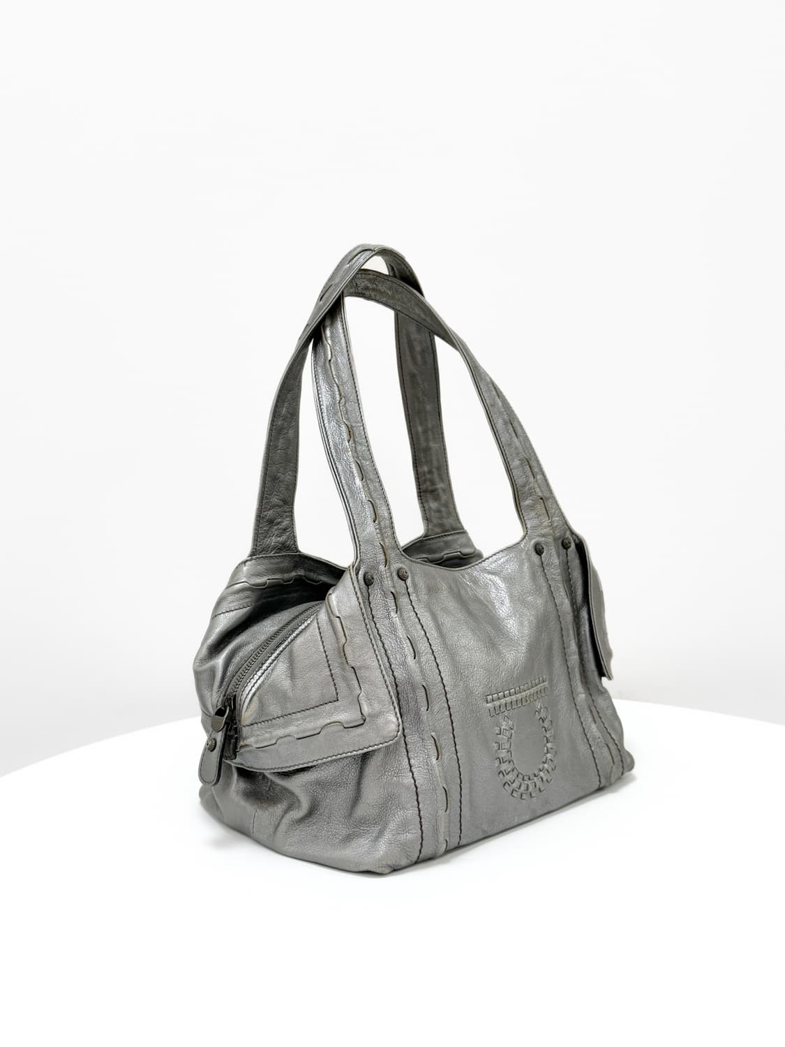 페라가모 메탈릭 레더 간치니 스티치 숄더백 상품이미지5