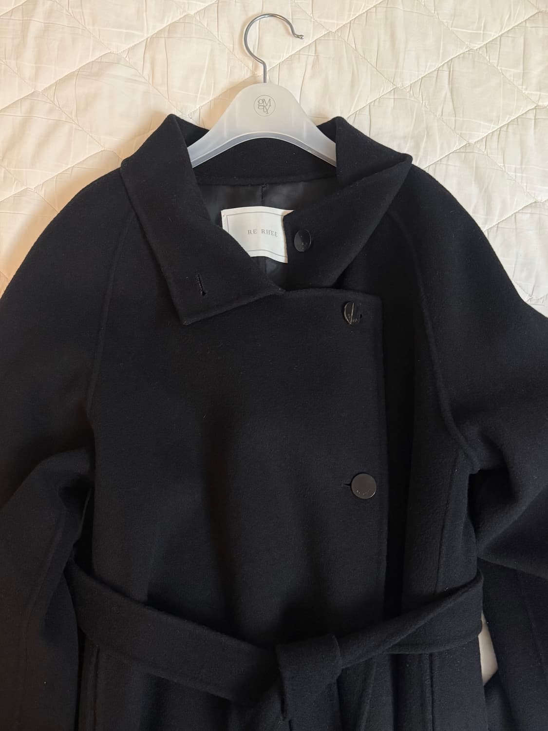 블랙 롱 코트(CASHMERE BLEND HANDMADE COAT) 상품이미지5