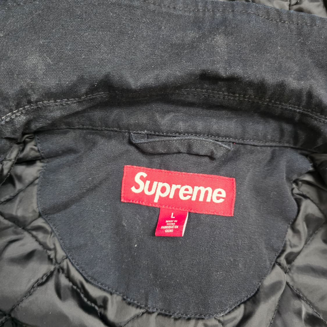 (L) 슈프림 유틸리티 레더 칼라 자켓 블랙 상품이미지4