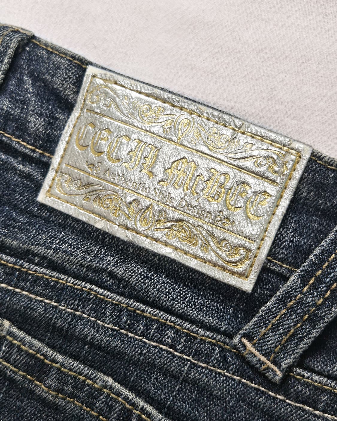 y2k 하라주쿠 라인스톤 로우라이즈 데님 스커트 상품이미지8