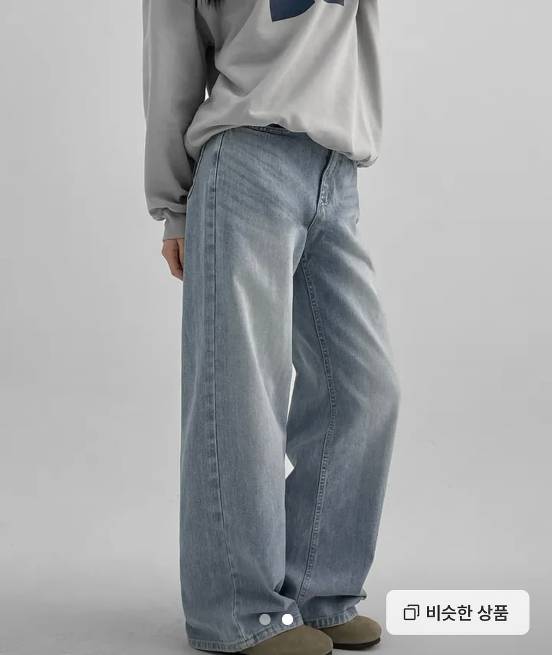 워싱 와이드 데님팬츠 청바지 S 상품이미지2