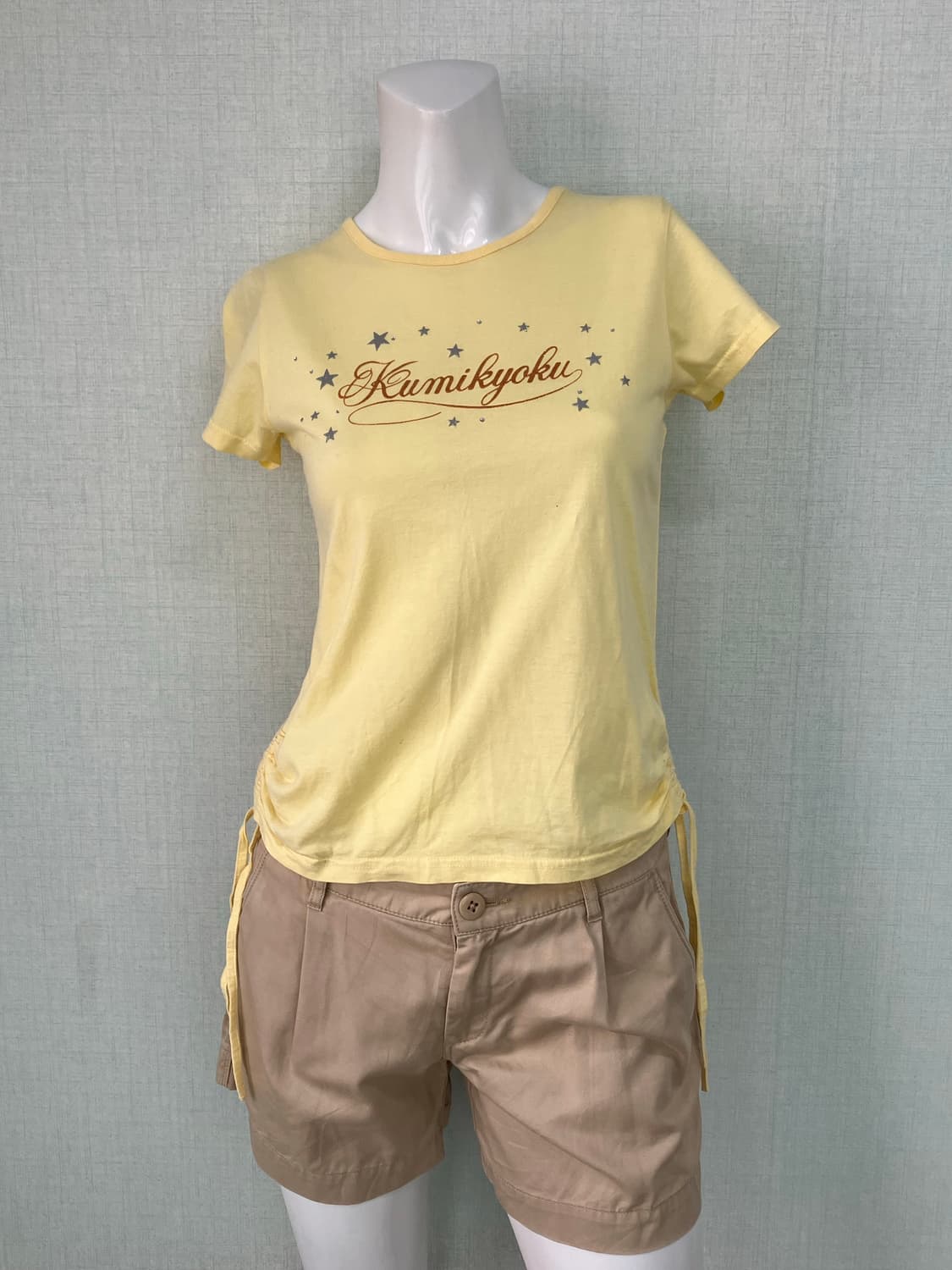 star printing shirring half t-shirt 상품이미지3