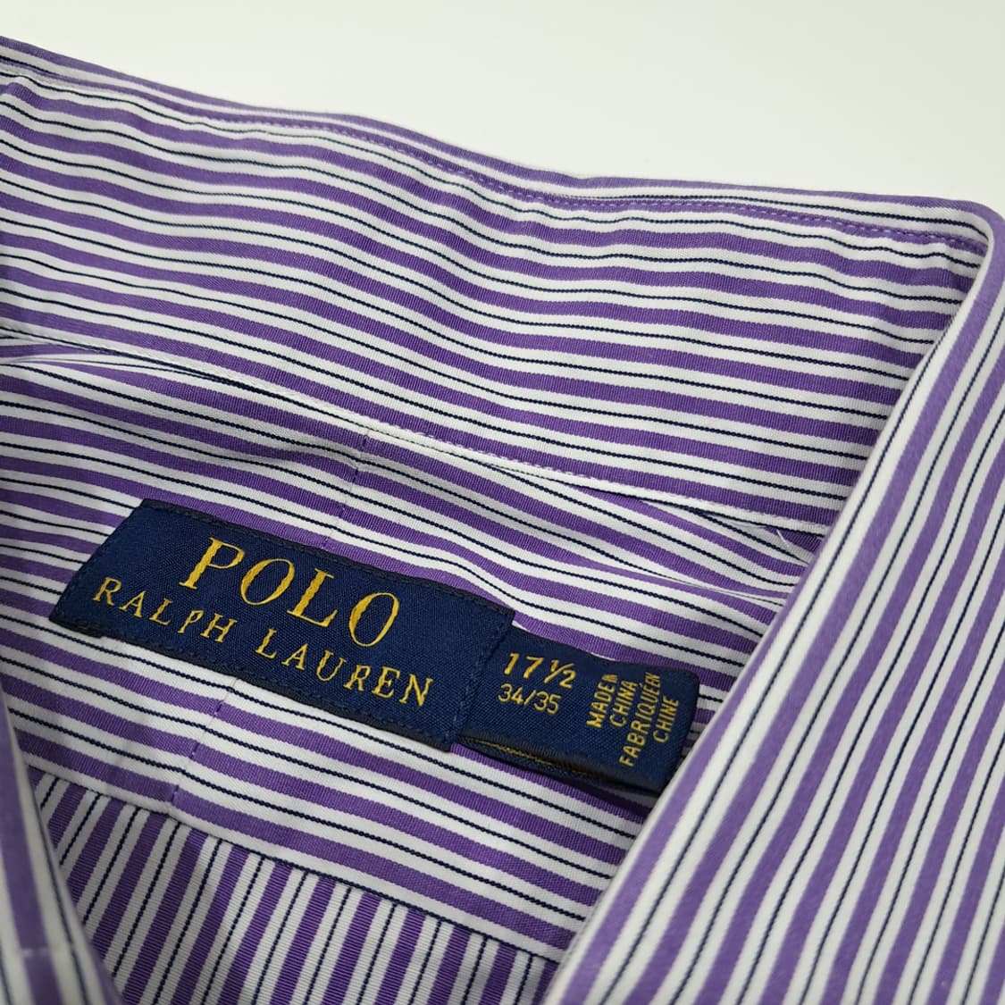 CL575 XL 폴로 코튼 벵갈스트라이프 퍼플 셔츠 남방 상품이미지3