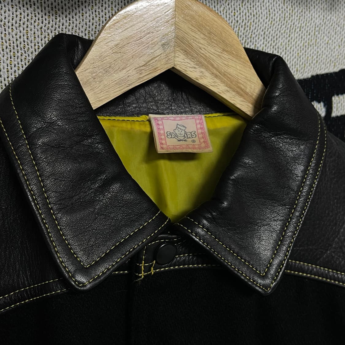 90s Hudson 레더 울 바시티 자켓 made in japan 상품이미지3