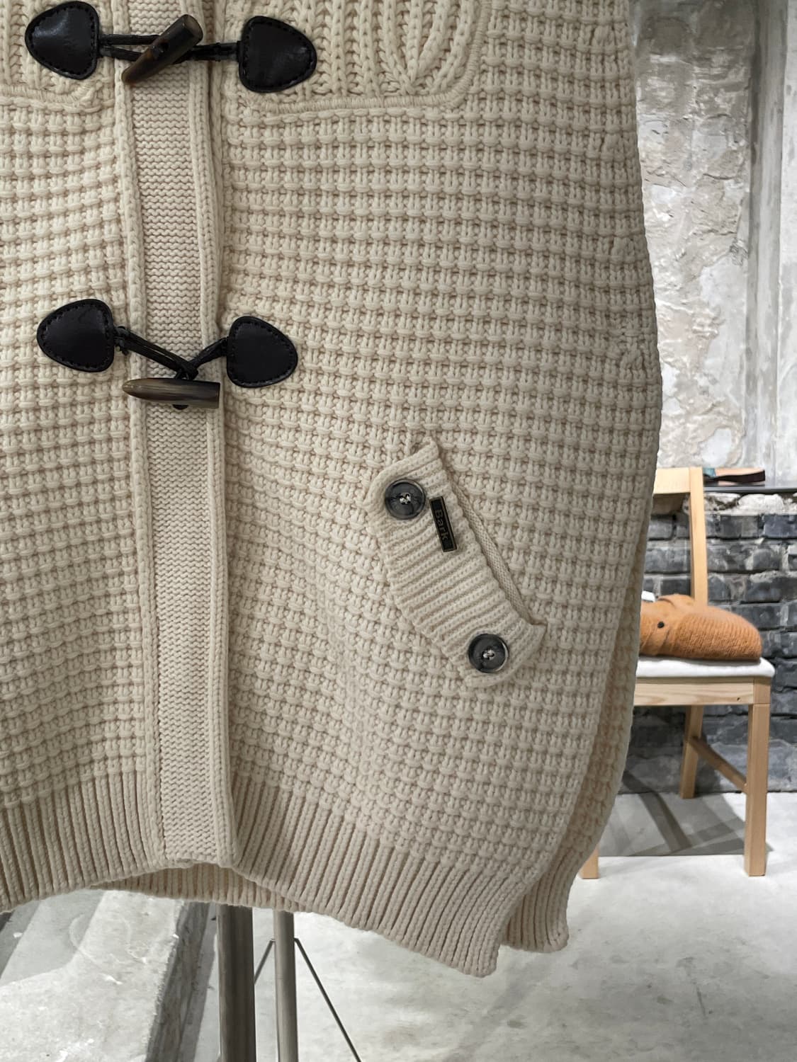 bark 아이보리 더플 니트 후디 베스트 상품이미지5