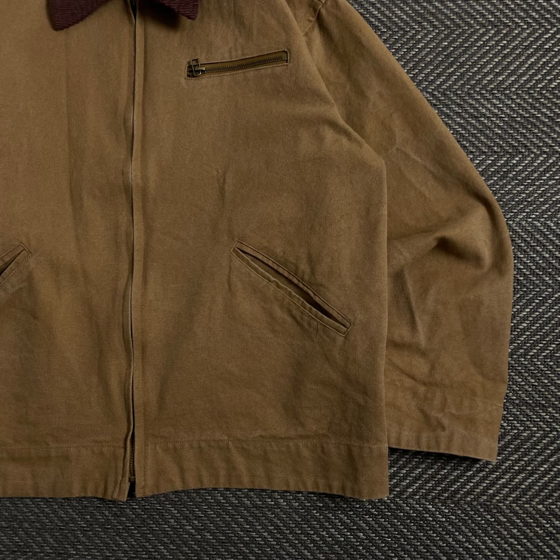 빈티지 올드스쿨 캔버스 워크 자켓 브라운y 3889 상품이미지3