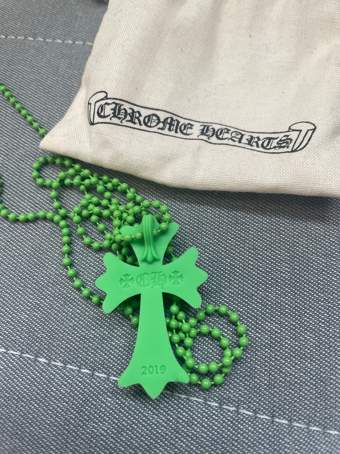 [정품]크롬하츠 실리크롬 CH 실리콘 목걸이 그린 상품이미지3