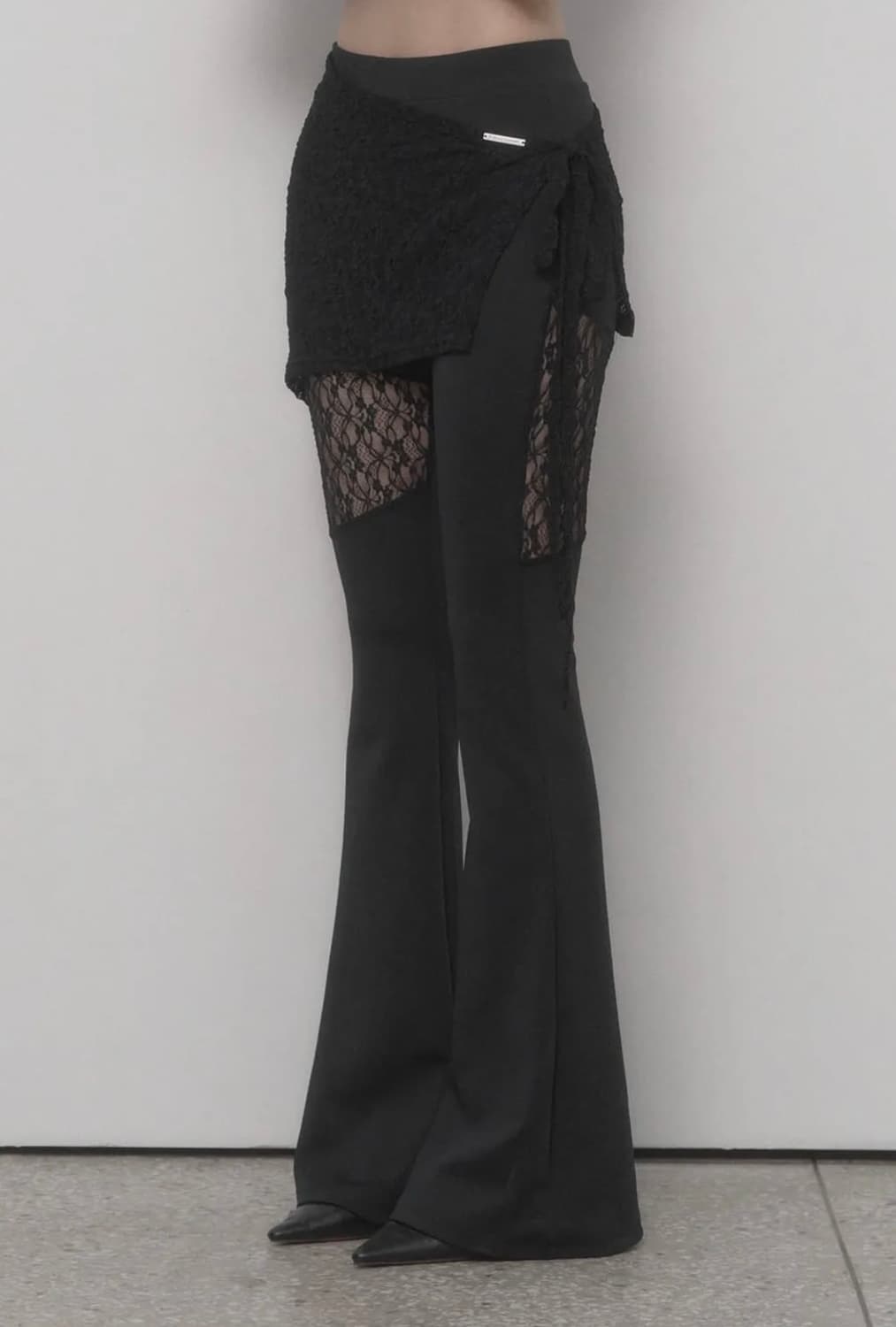 에트오소메 See Through Lace Lap Bootcut Pants 상품이미지2