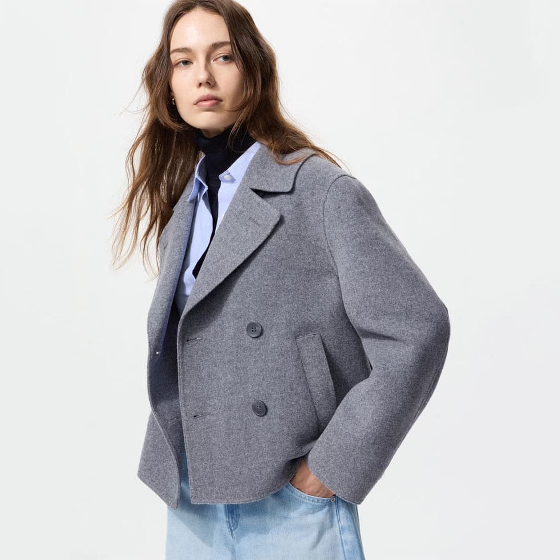 유니클로 더블 페이스 숏코트 상품이미지2