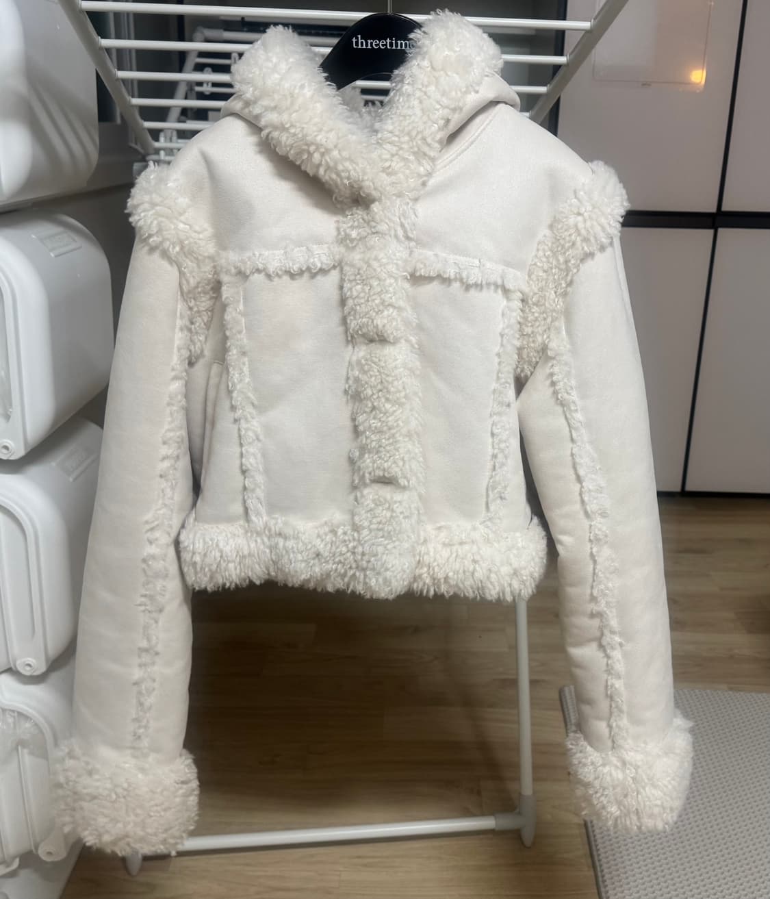 쓰리타임즈 baby fur hoodie coat 상품이미지2