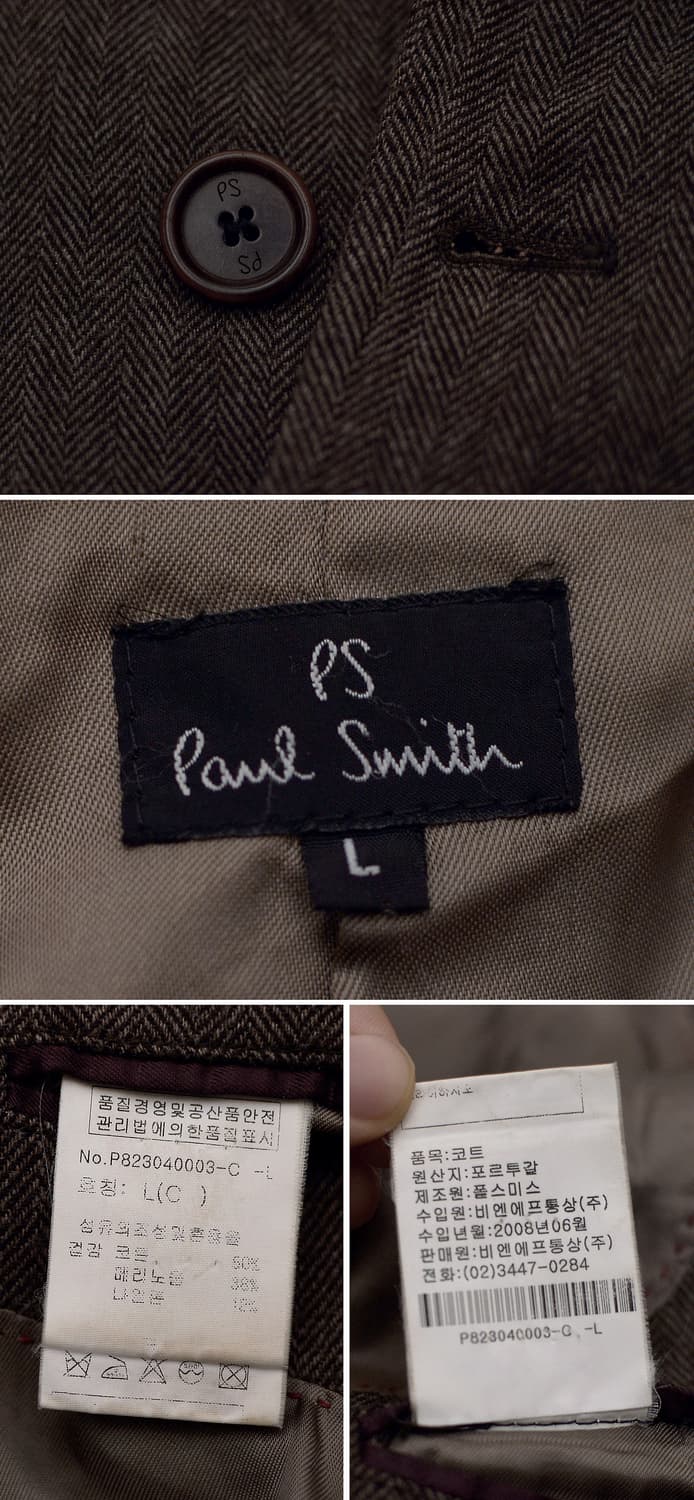 폴스미스 클래식 울헤링본 더블 피코트 자켓 (L / 100+) 상품이미지10