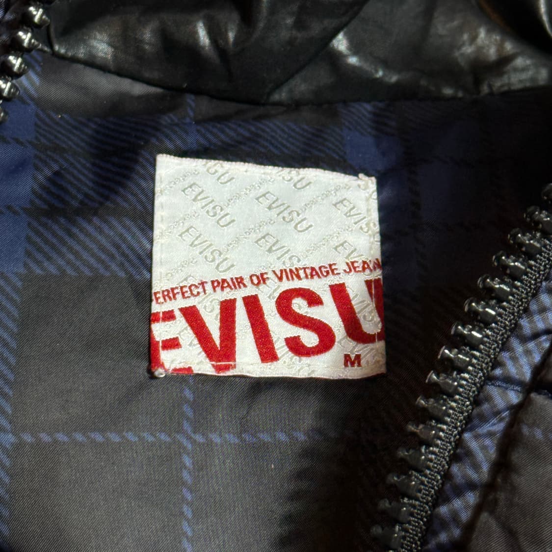 EVISU 에비수 후드 패딩 조끼 체크 상품이미지4