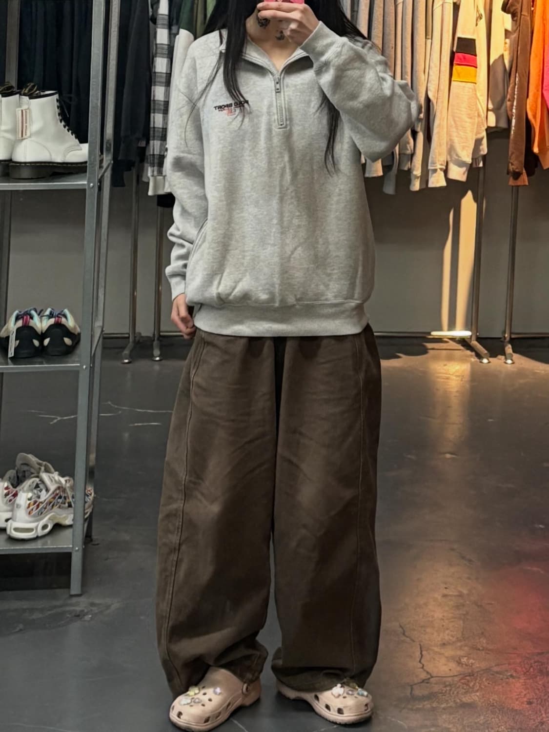 폴로스포츠 그레이 하프집업 스웻셔츠 A3365 상품이미지1