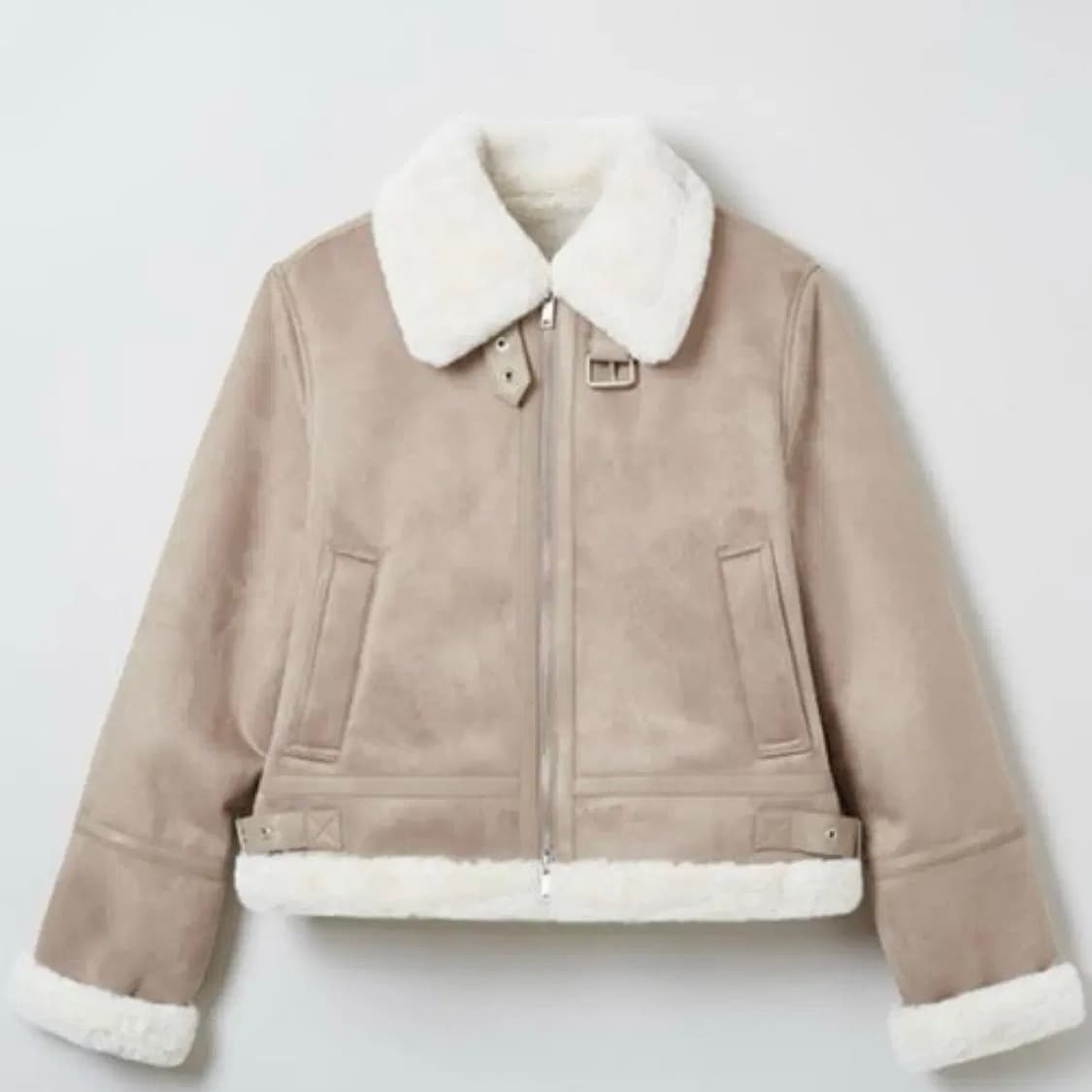 스파오 퍼배색 무스탕 베이지 m 상품이미지1