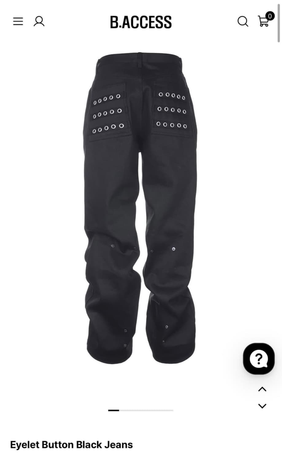비엑세스 Eyelet Button Black Jeans 상품이미지1