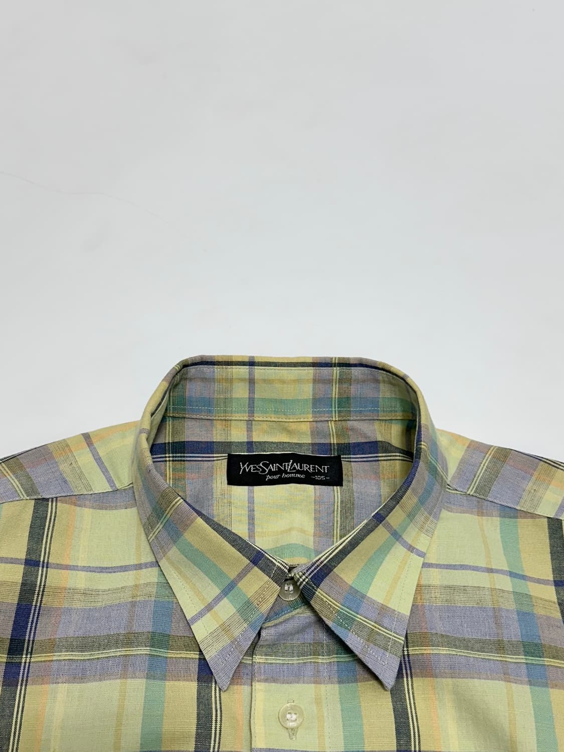 입생로랑 올드스쿨 린넨 혼방 체크 반팔셔츠 상품이미지8