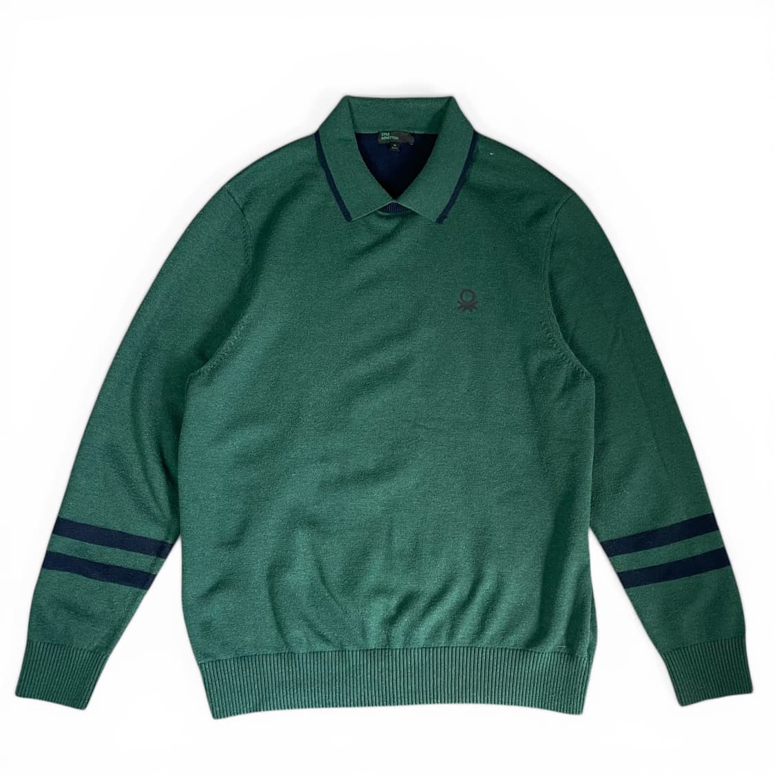 베네통 그린 긴팔 카라 니트 XL 상품이미지1