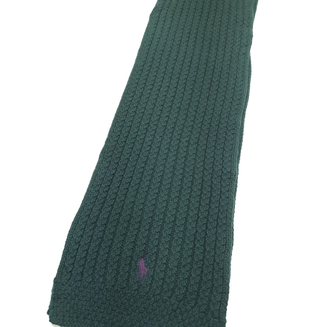 MX290 폴로 랄프로렌 그린 리브드와플 램스울 캐시미어 니트 목도리 상품이미지2