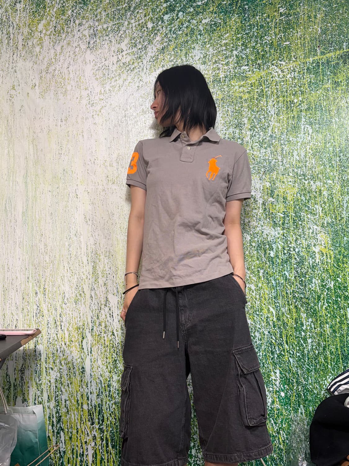 폴로 빅포니 치프키프 그레이 주황 반팔 카라 티셔츠 S 상품이미지4