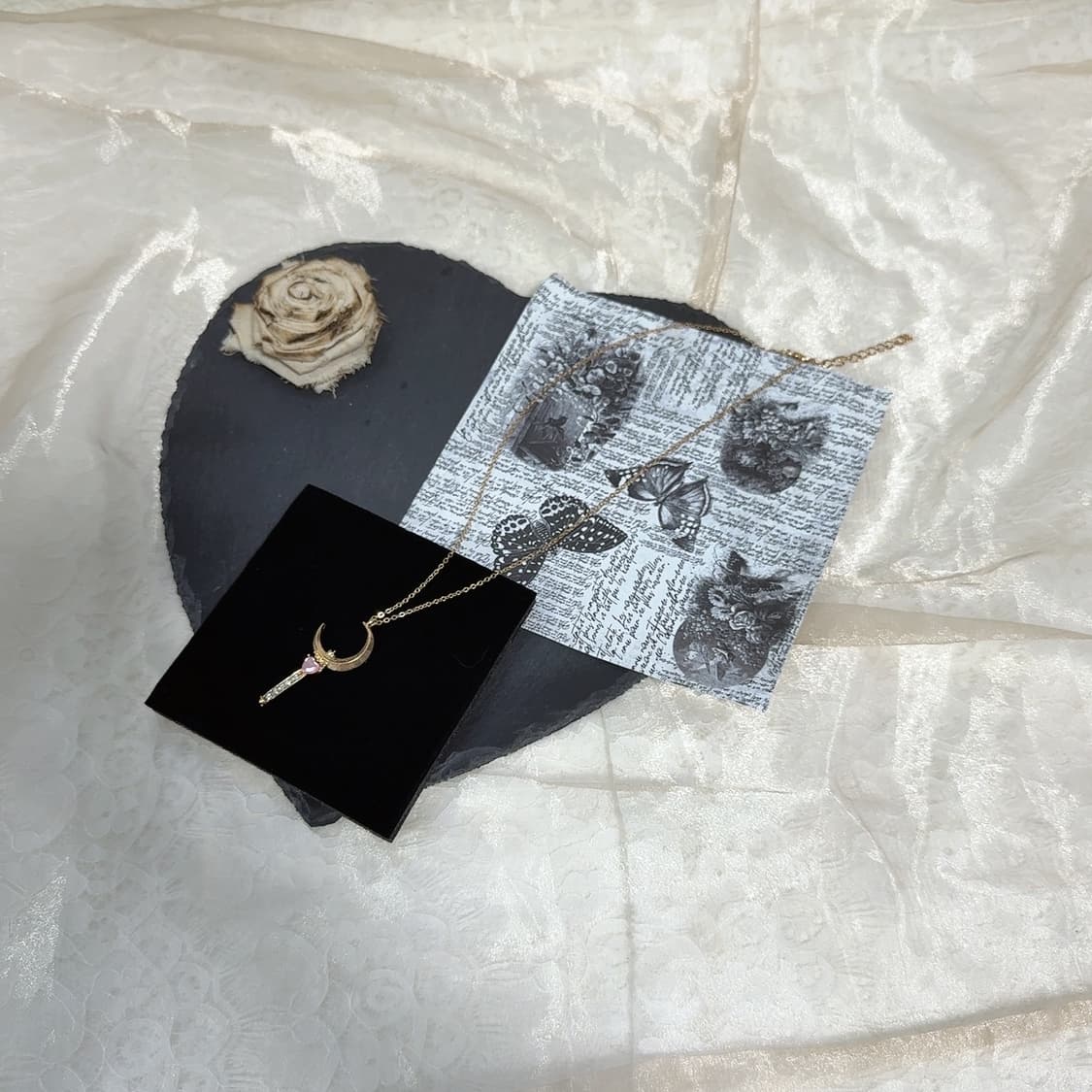 빈티지 달 하트 목걸이 상품이미지2