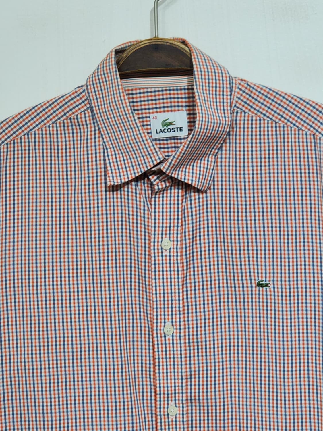 (L) 라코스테 남방 체크 로고 셔츠 스판 캐주얼  상품이미지2