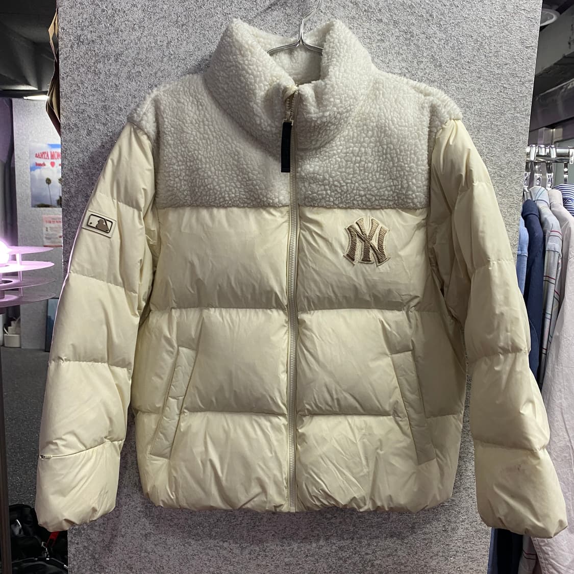 MLB 하프쉐르파 나일론 크림 패딩 B3451 상품이미지2