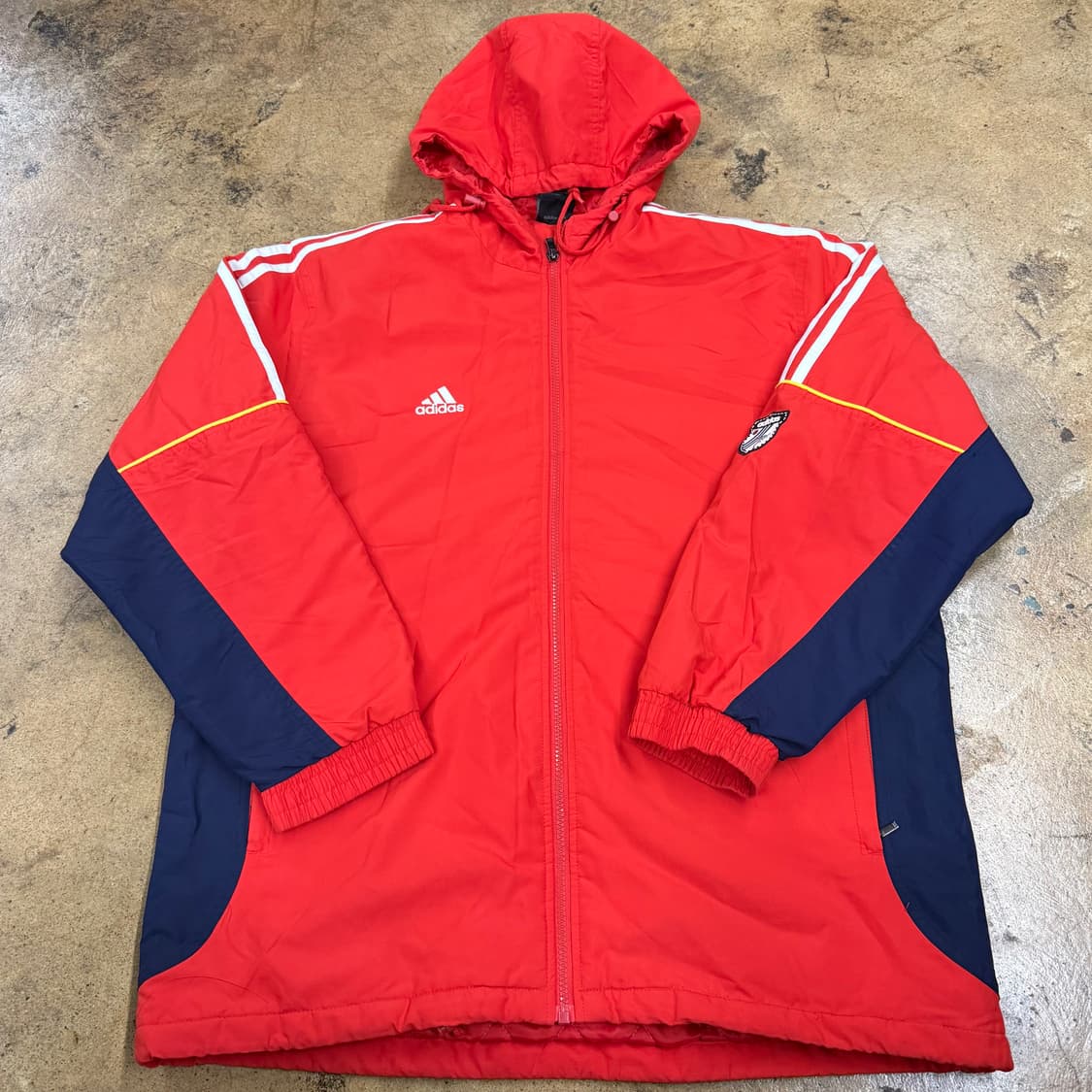 [정품/100] 아디다스 빨간색 후드 바람막이 자켓 b16 상품이미지2