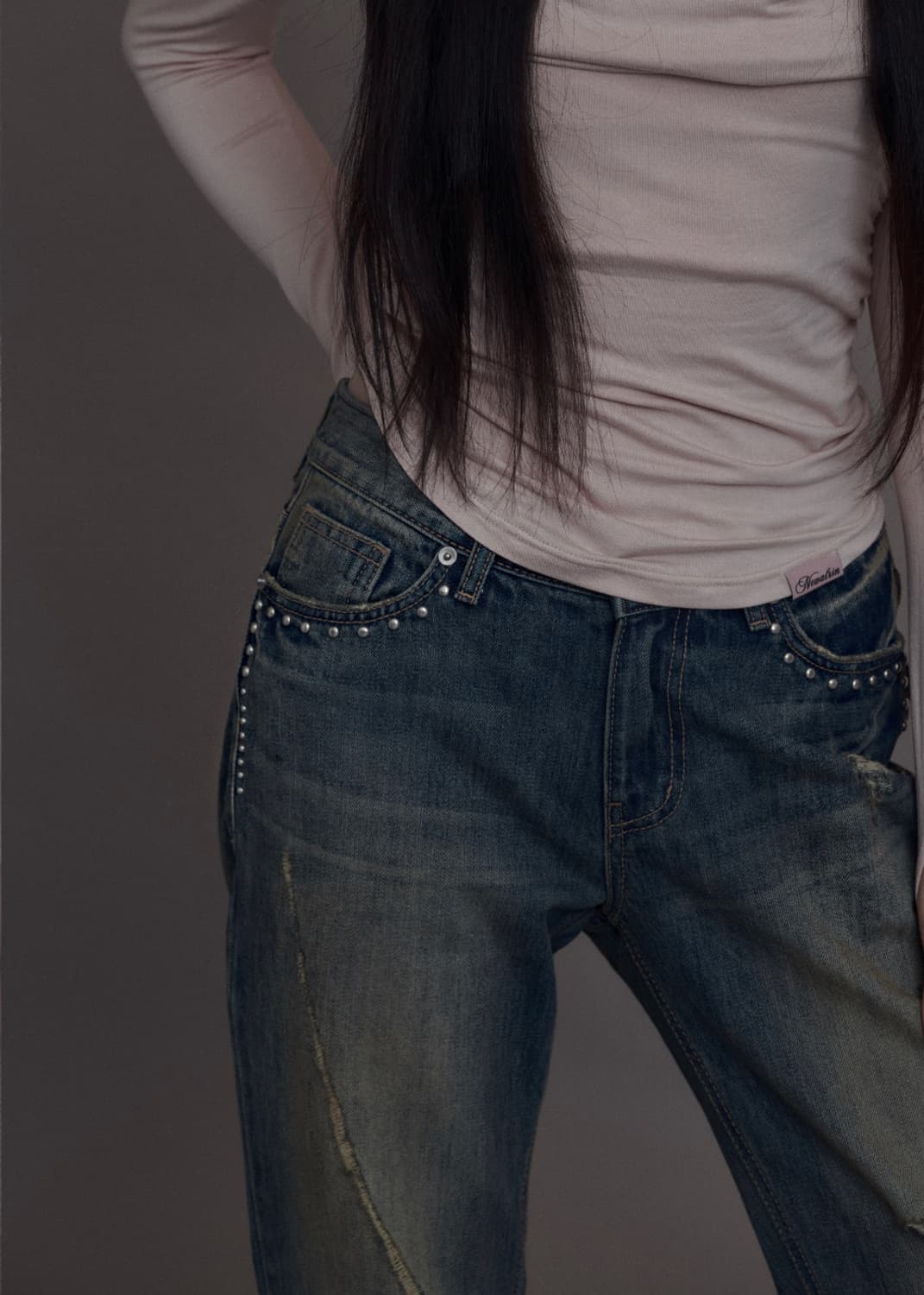 (택달린 새상품) 뉴얼린 Sundown Rivet 스트레이트 핏 데님 상품이미지3