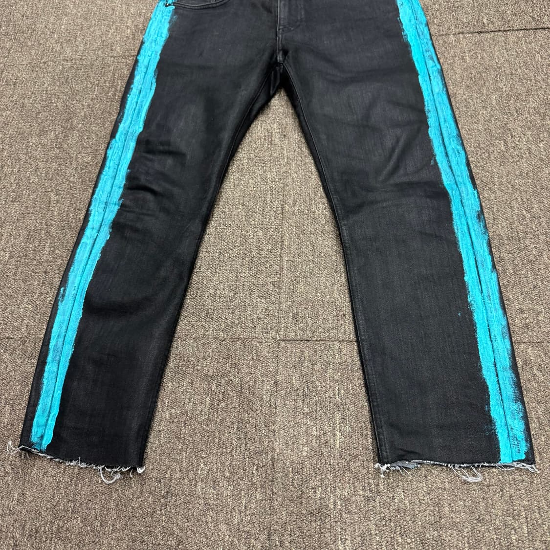 사이드 페인팅 블랙 스키니 코팅진 (30)   상품이미지3