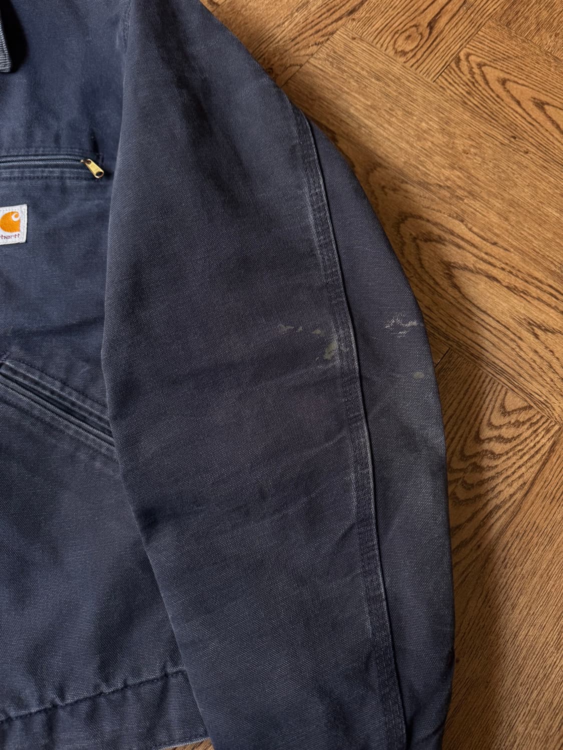 [L]칼하트 USA J01 빈티지 워싱 다크네이비 디트로이트 워크 자켓 상품이미지5