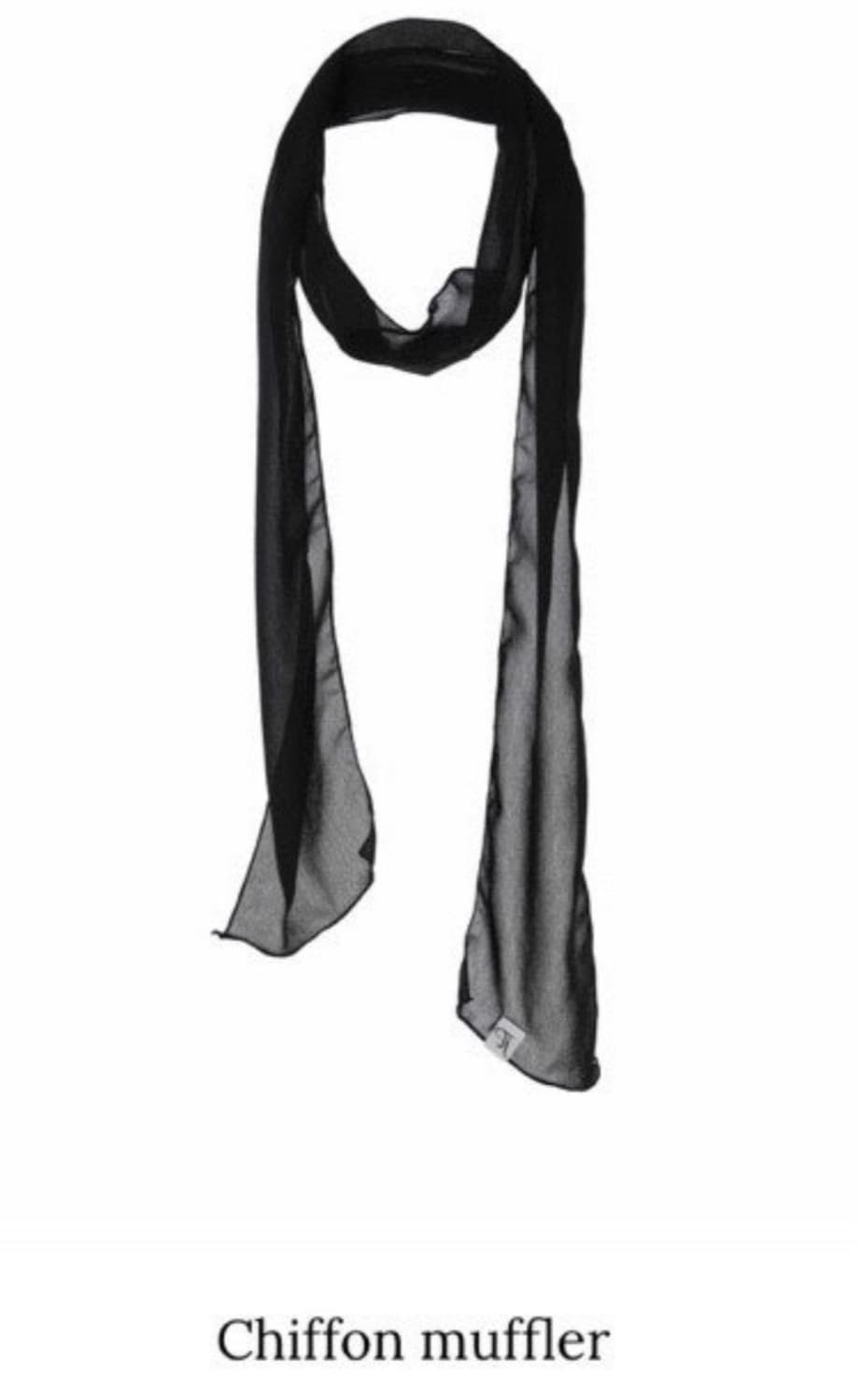 쓰리타임즈 쉬폰 머플러 블랙 상품이미지1