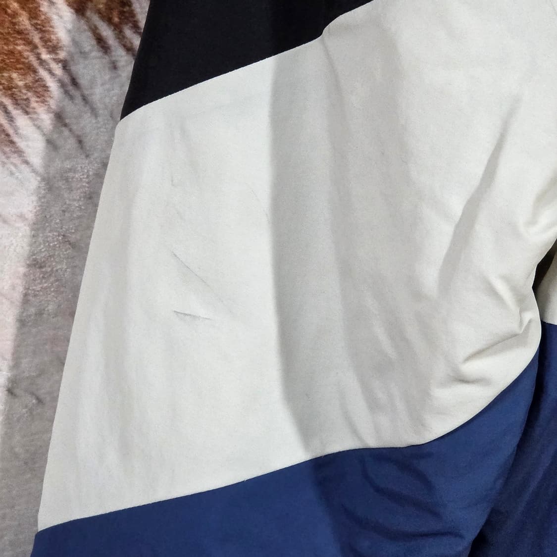 빈티지 블랙 블루 배색 패딩 점퍼 상품이미지7