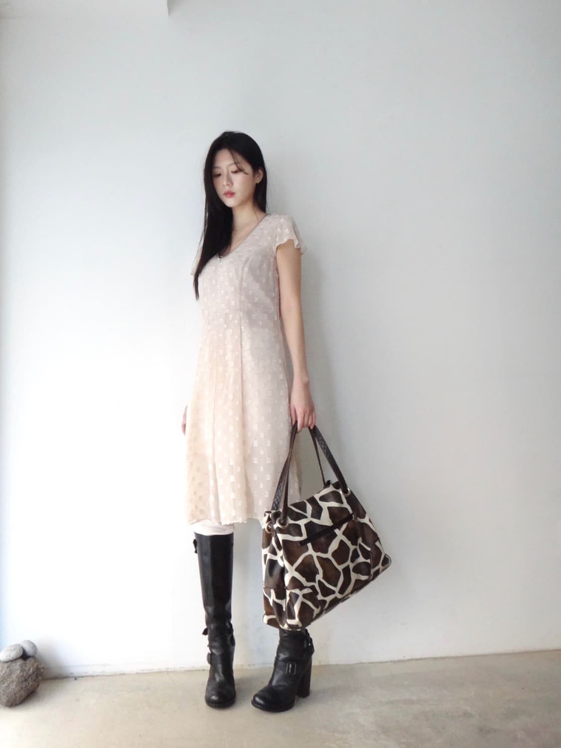 Rib skirt layered pants / ivory 상품이미지4