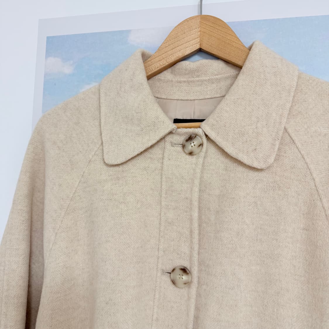 룩캐스트 레글런 핸드메이드 울 코트 S 상품이미지3