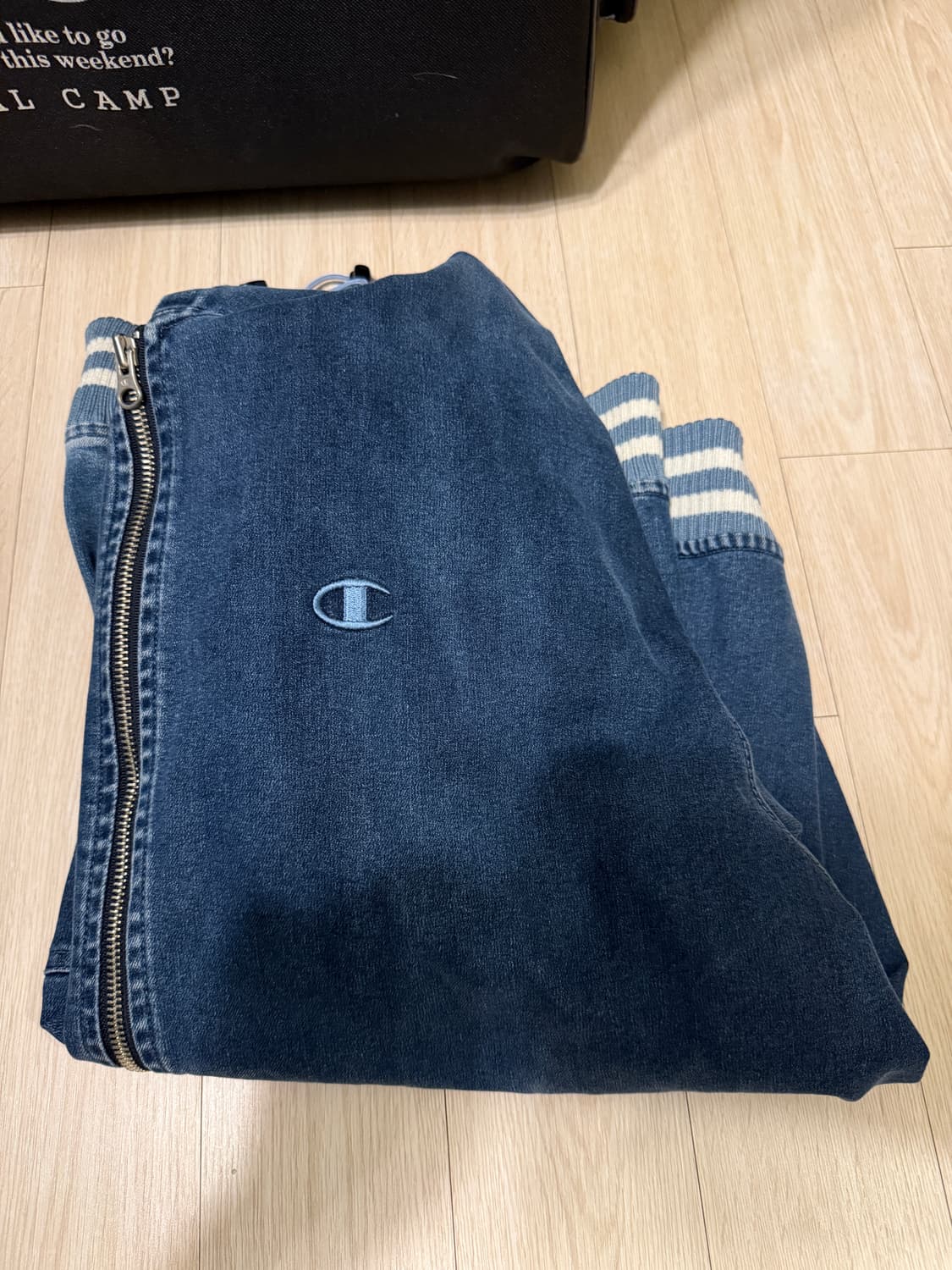 빈티지 챔피온 데님 후드 집업 자켓 M 상품이미지1