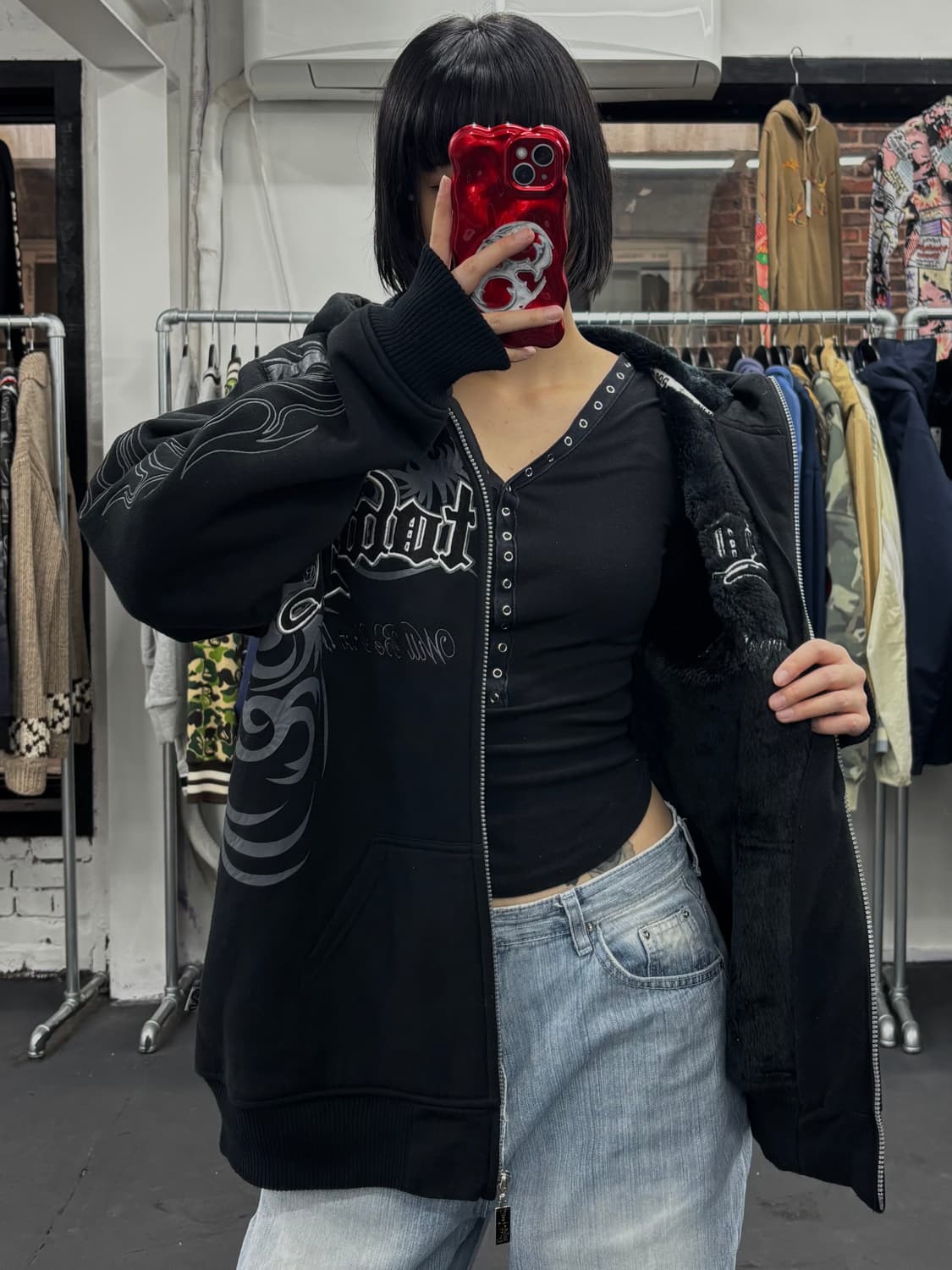 도그타운 오리엔탈 쉐르파 후드집업 상품이미지2