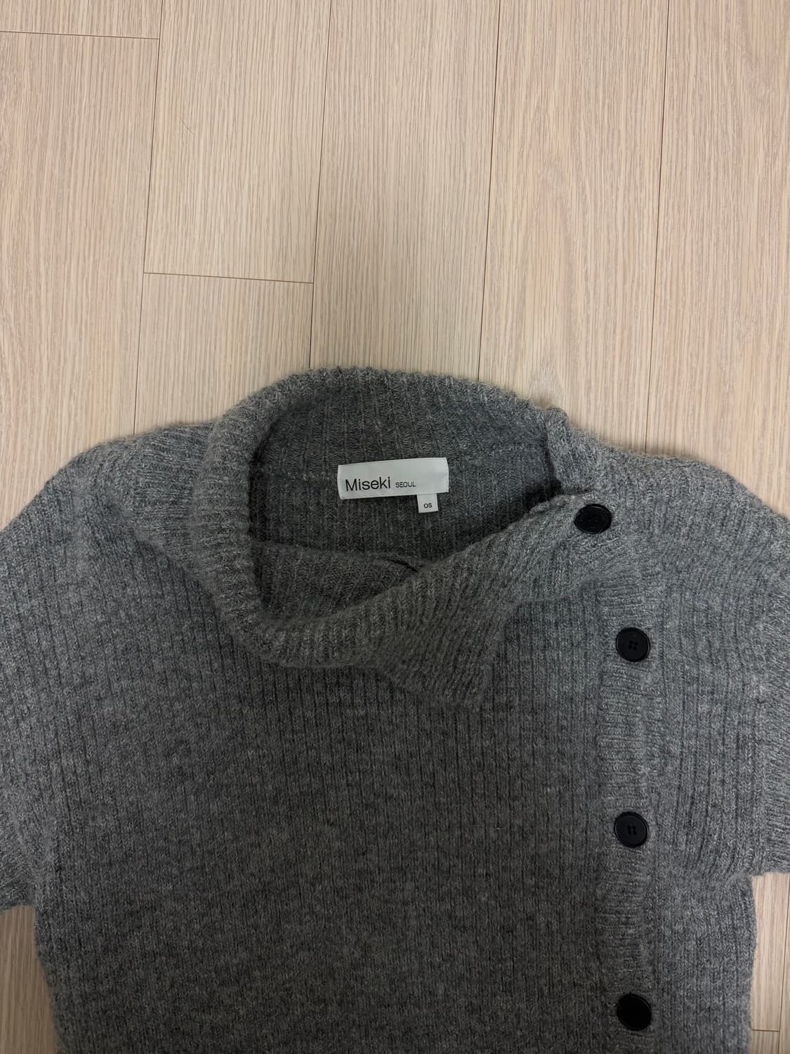 미세키 서울 니트 (side button knit) grey  상품이미지4