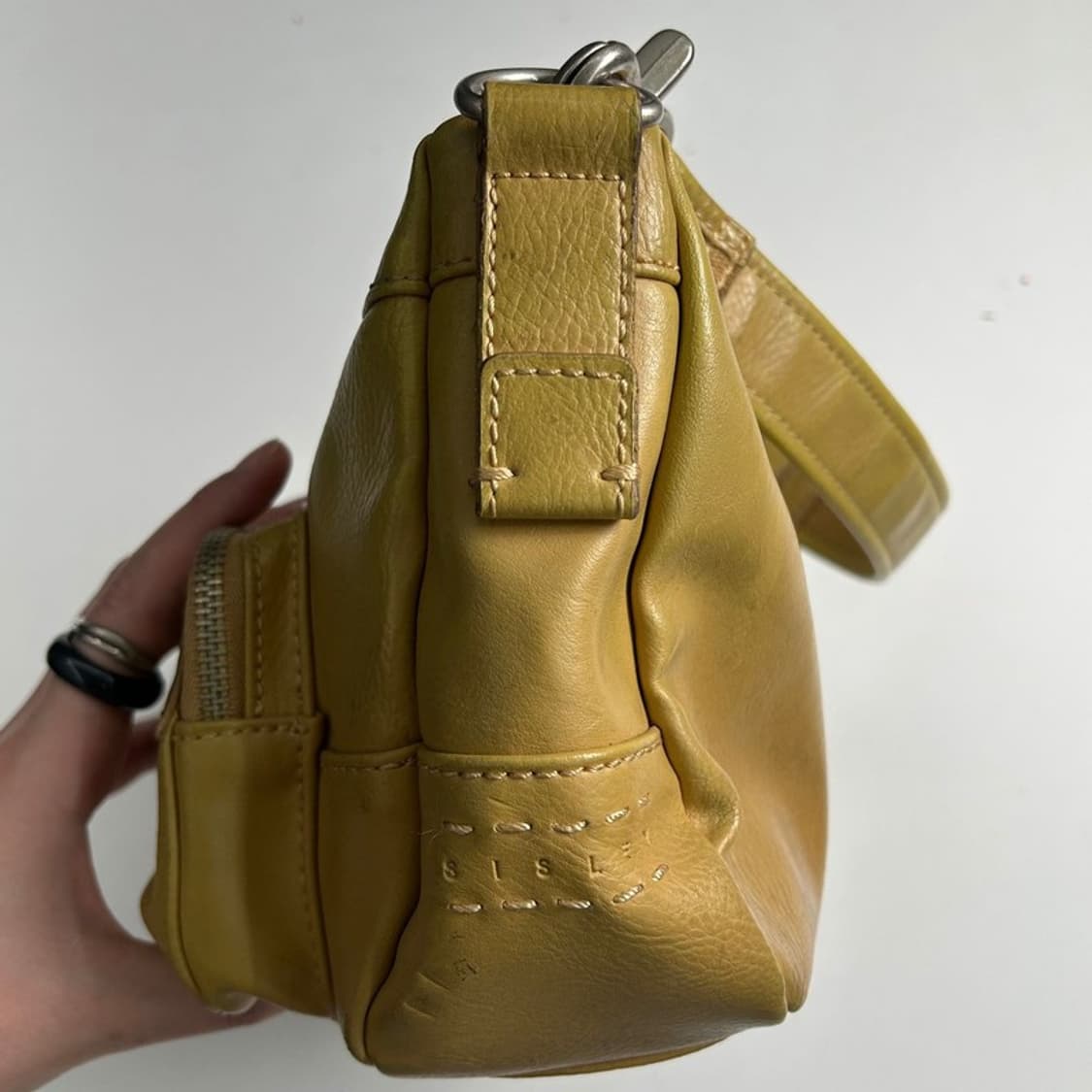 SISLEY 올리브그린 레더 숄더백 상품이미지3