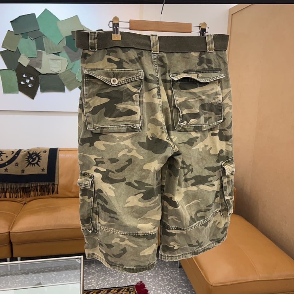 빈티지 벨티드 카모 카고팬츠 반바지 32인치 C05082  상품이미지2