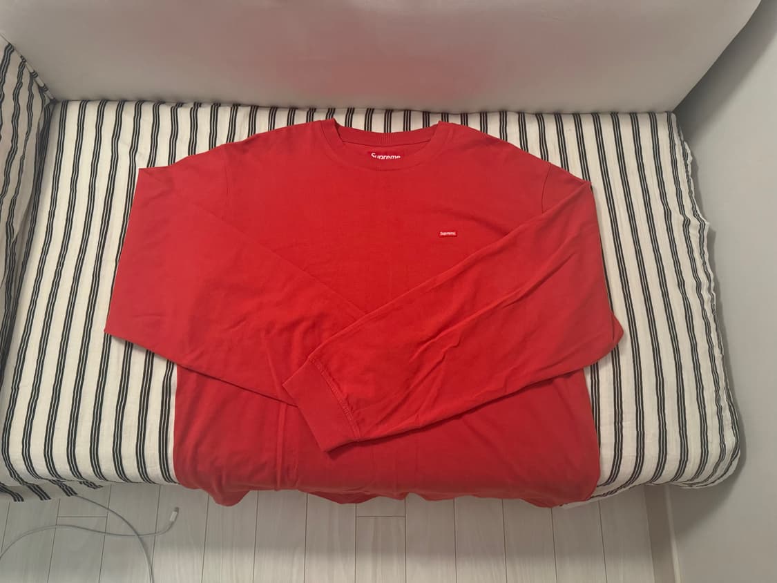슈프림 스몰 박스 롱슬리브 워시드 레드 상품이미지5