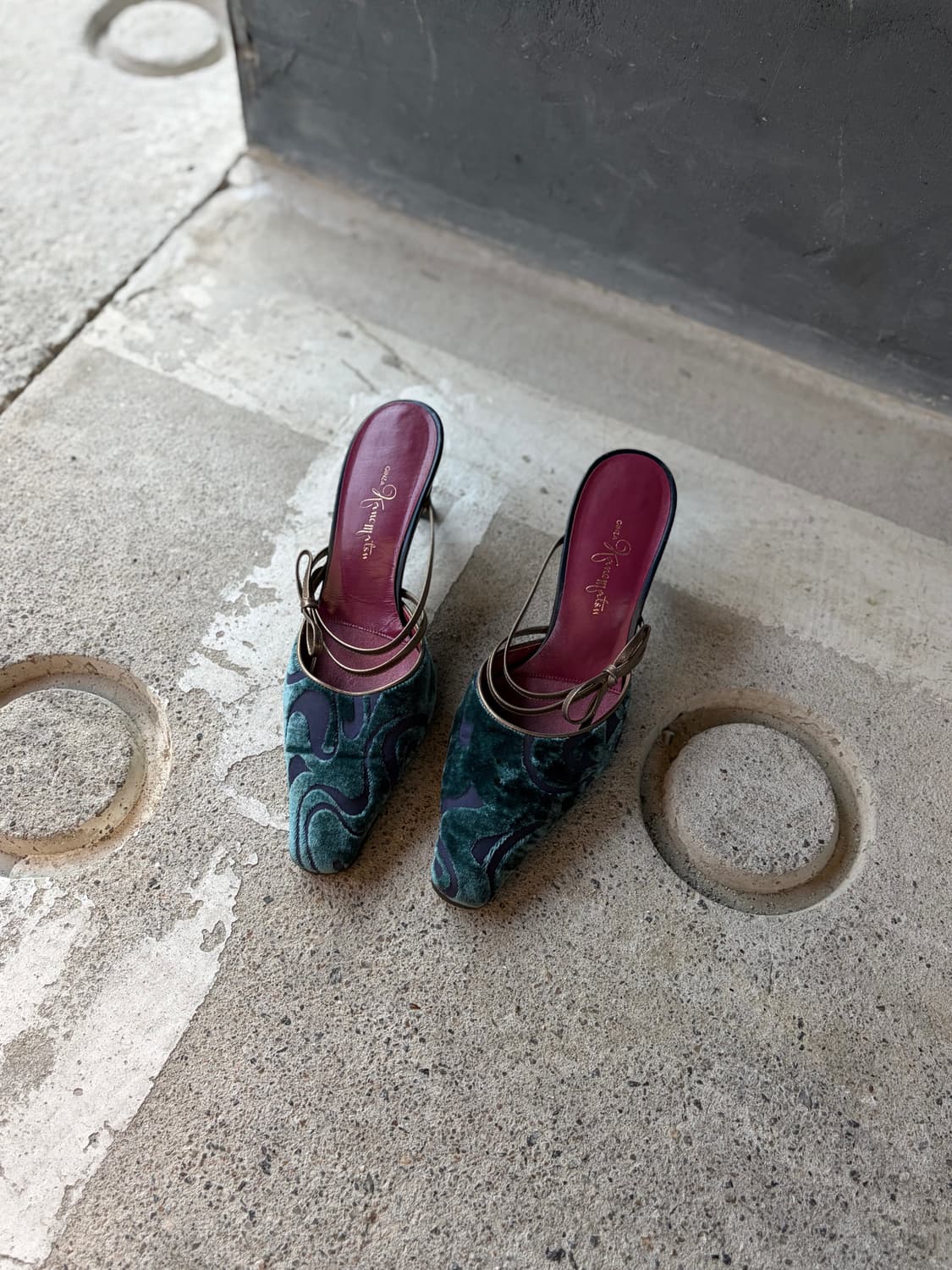 velvet pattern mule heel  상품이미지1