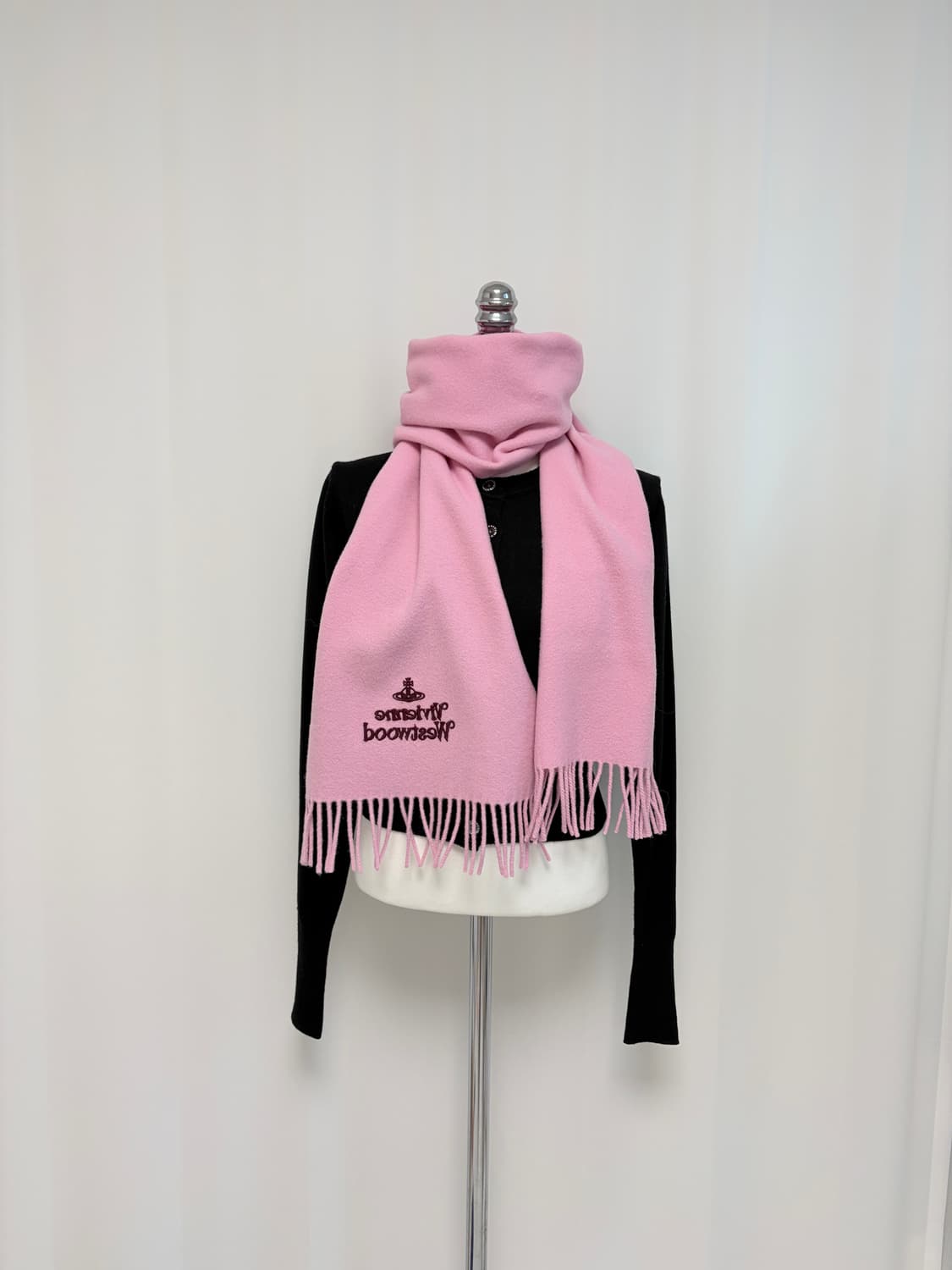 25FW신상 비비안웨스트우드 라나울 머플러 핑크 상품이미지8