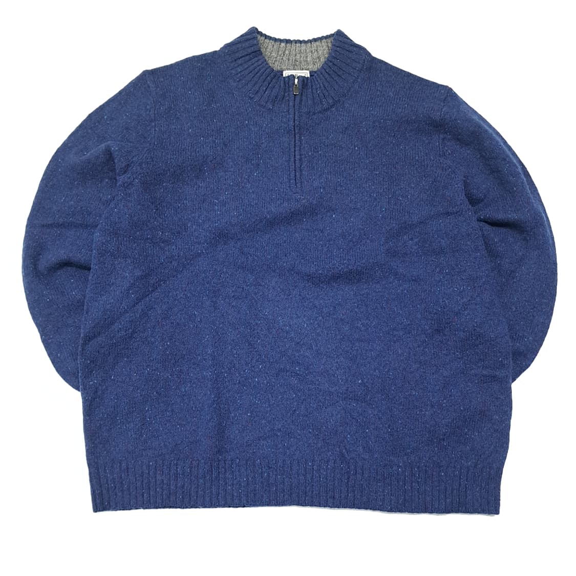 CL202 2XL 엘엘빈 셰틀랜드울 엘보패치 네이비넵 하프집업 니트 상품이미지1