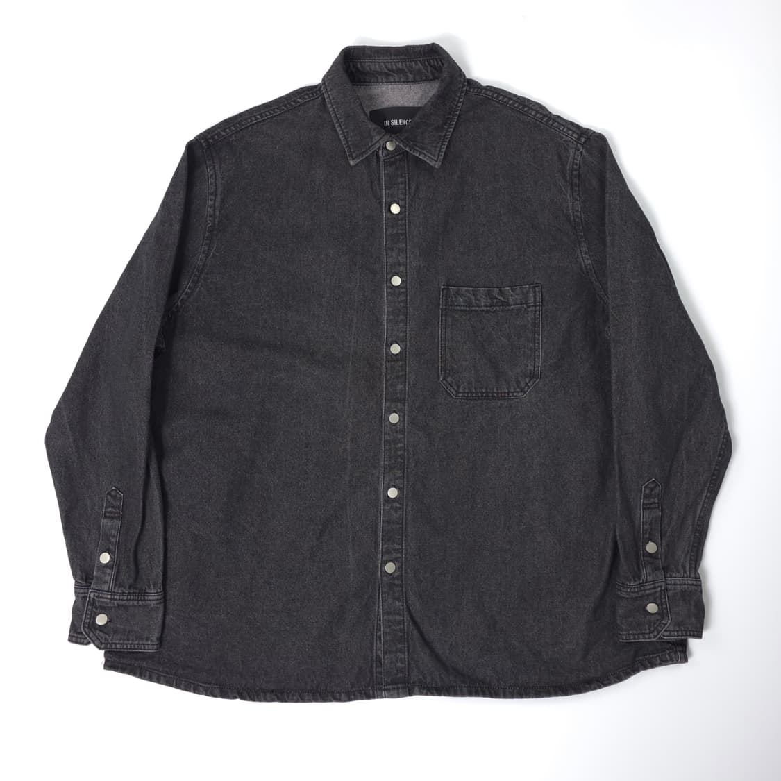 인사일런스 오버핏 데님셔츠 흑청 (L) 상품이미지1