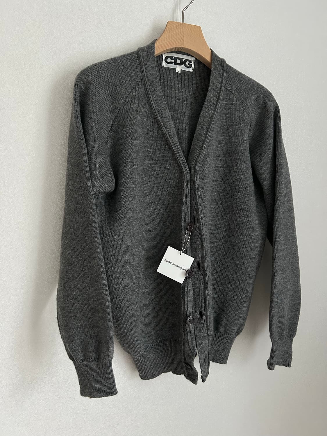 Cdg 꼼데가르송 브이넥 스쿨룩 가디건 L 상품이미지2