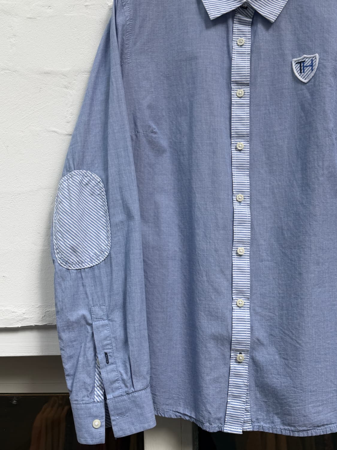 Tommy Hilfiger 블루 스트라이프 셔츠 우먼 M 상품이미지4
