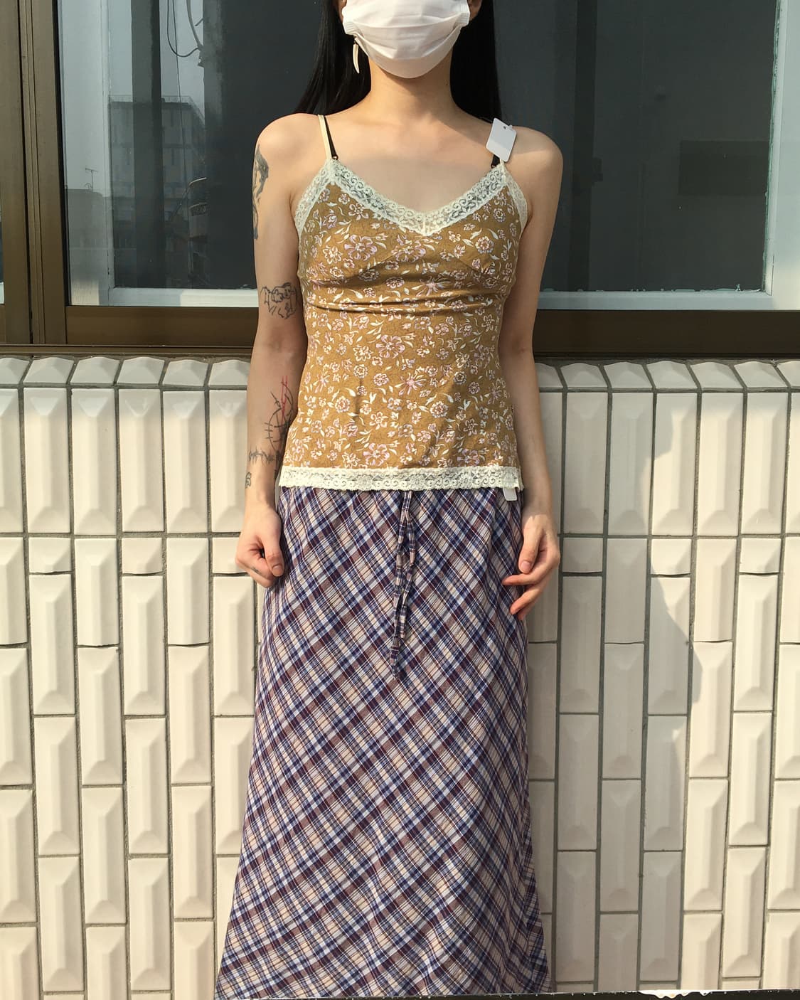 Lace trimming flower pattern sleeveless 상품이미지5