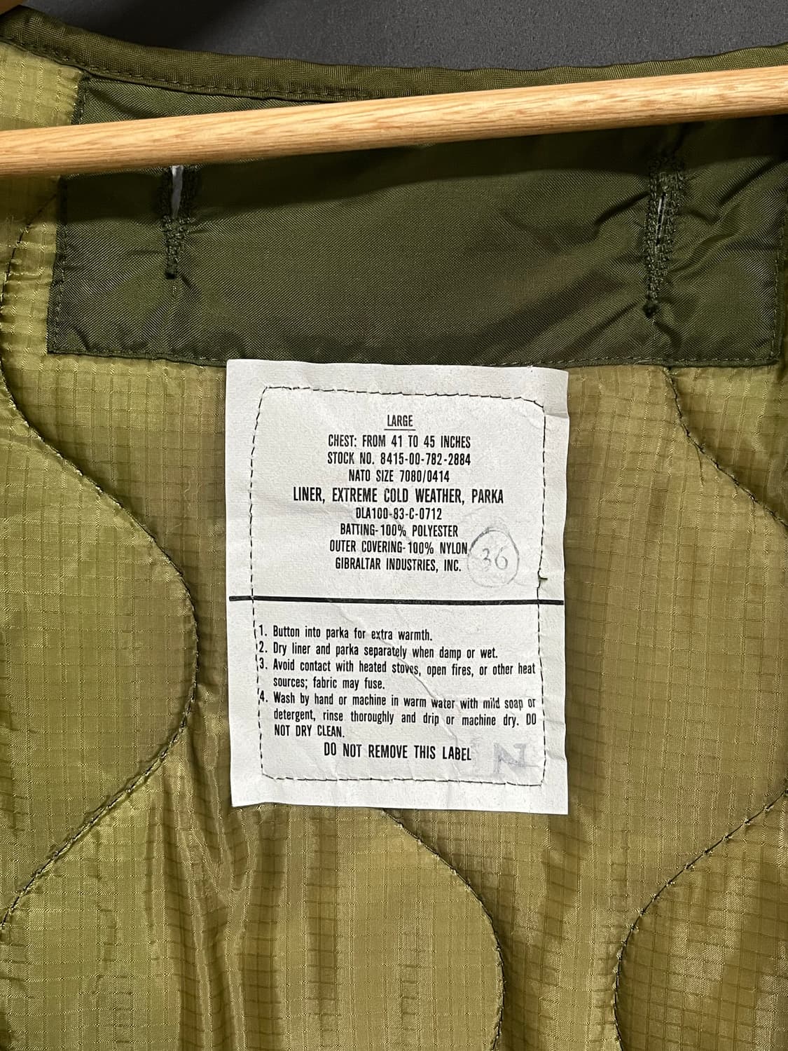 M65 피쉬테일 파카 오리지널 개파카 L 데드스탁 상품이미지7